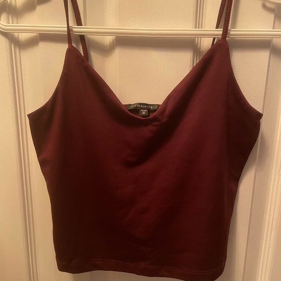 Dynamite xs maroon tank top with adjustable straps, also double layered - Picture 1 of 3